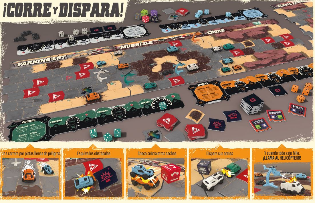 Imagen de la caja con coches en persecución y ambiente de autopista postapocalíptica