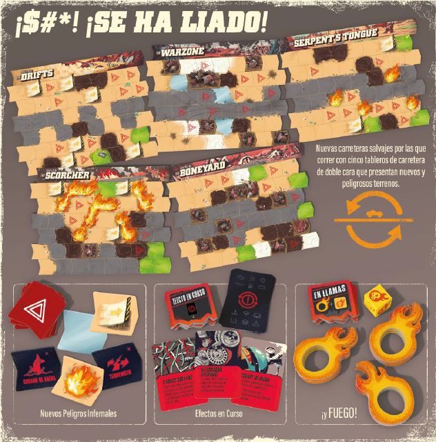 Imagen del tablero con fichas especiales del escenario Devil’s Run.